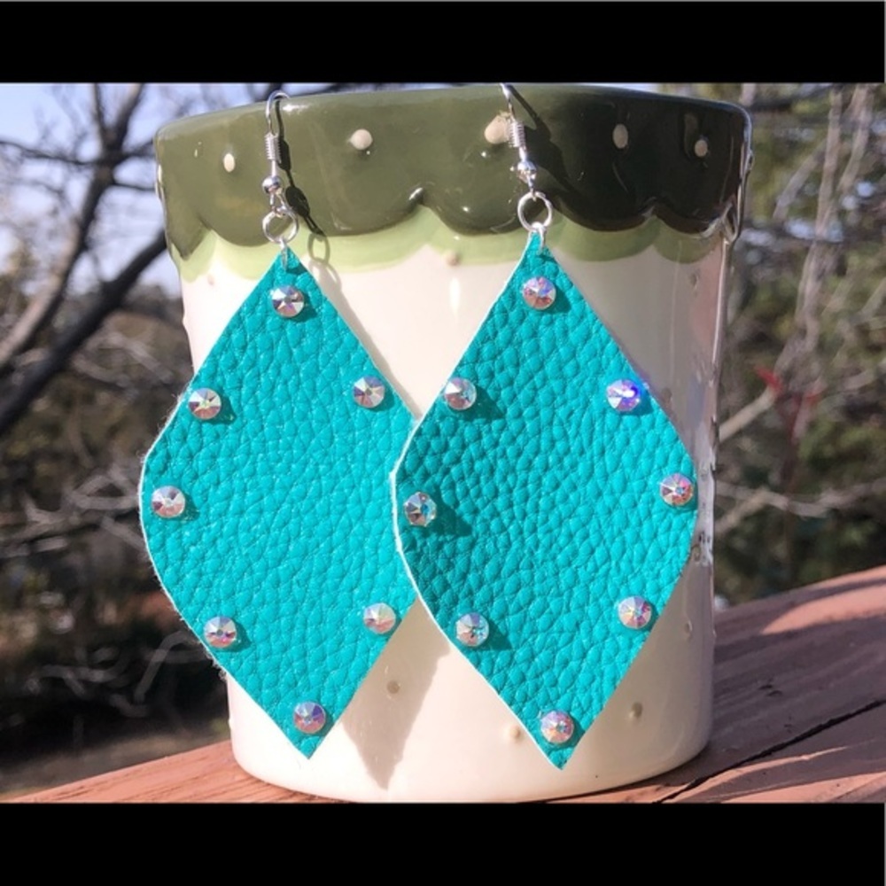 Faux Leather Earrings - Picture 4 of 5